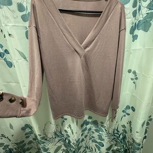 Women's Mauve Sweater with Button Detail